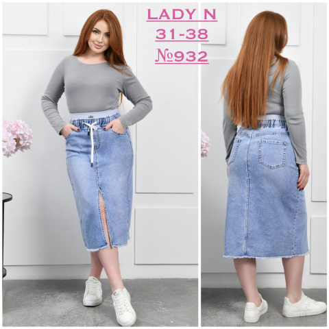 Джинсова спідниця на резинці LADY N батал 932 гуртом