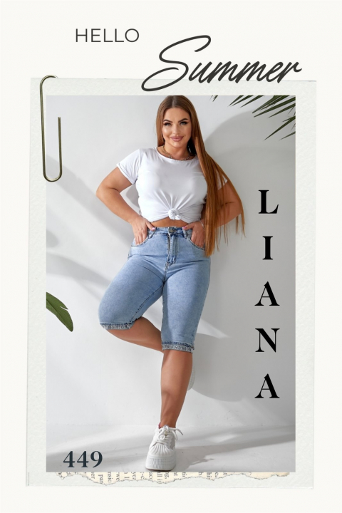Женские джинсовые капри LIANA супер батал 449 оптом