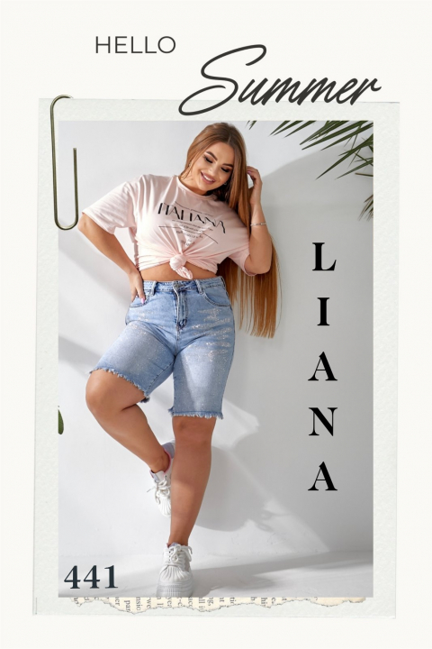 Жіночі джинсові шорти LIANA батал 441 оптом