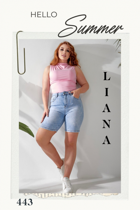 Жіночі джинсові шорти LIANA напівбатал 443 оптом
